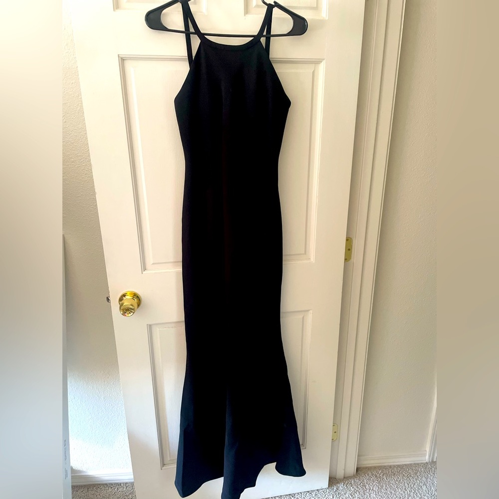 Women’s black maxi gown by Calvin Klein